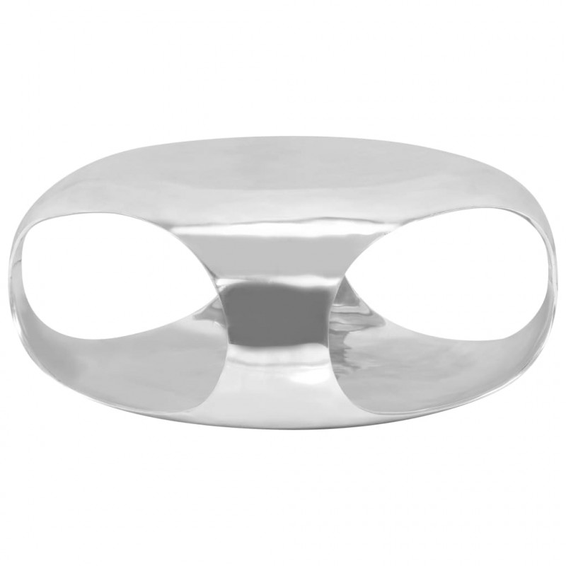 Stolik do kawy z odlewanego aluminium, 70 x 70 x 32 cm, srebrny