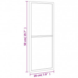 Lustro ścienne, czarne, 20x50 cm, prostokątne, żelazo