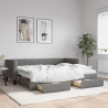 Sofa rozsuwana z szufladami, ciemnoszara, 80x200 cm, tkanina