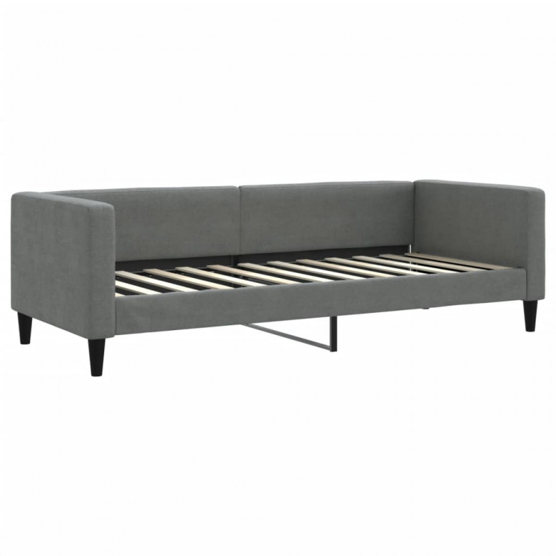 Sofa rozsuwana z szufladami, ciemnoszara, 80x200 cm, tkanina
