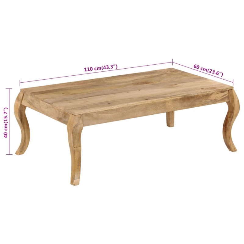 Stolik kawowy z litego drewna mango, 116 x 66 x 41 cm