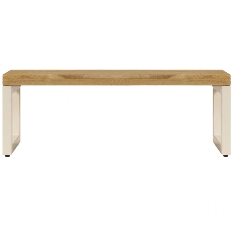 Stolik kawowy, 100x50x35 cm, lite drewno mango i stal