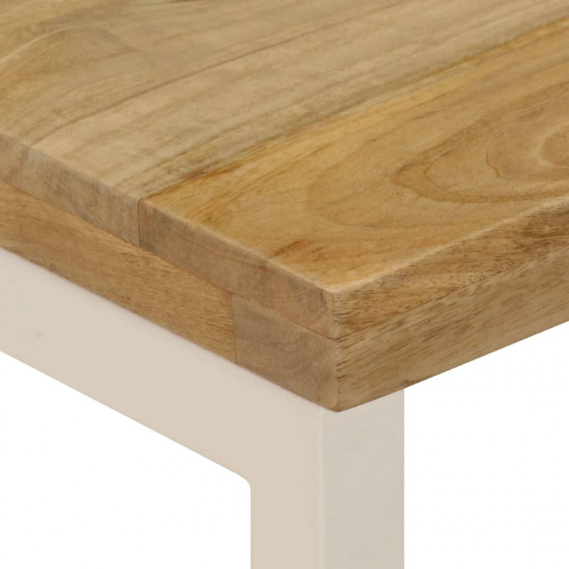 Stolik kawowy, 100x50x35 cm, lite drewno mango i stal