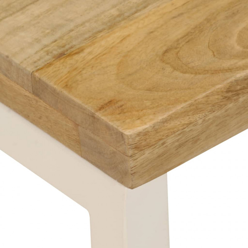 Stolik kawowy, 100x50x35 cm, lite drewno mango i stal