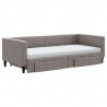 Sofa rozsuwana z szufladami, taupe, 90x200 cm, tkanina