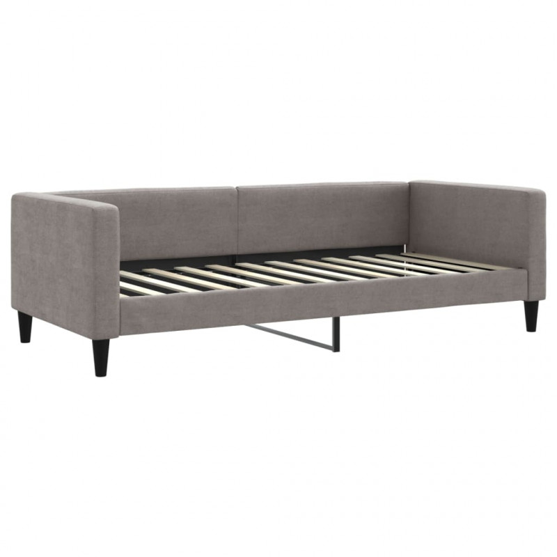 Sofa rozsuwana z szufladami, taupe, 90x200 cm, tkanina