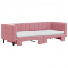 Sofa rozsuwana z materacami, różowa, 80x200 cm, aksamit