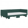 Sofa rozsuwana z materacami, ciemnozielona, 100x200 cm, aksamit