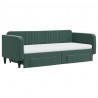 Sofa rozsuwana z szufladami, ciemnozielona, 90x200 cm, aksamit