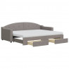 Sofa rozsuwana z szufladami, taupe, 80x200 cm, tkanina