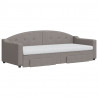 Sofa rozsuwana z szufladami, taupe, 80x200 cm, tkanina