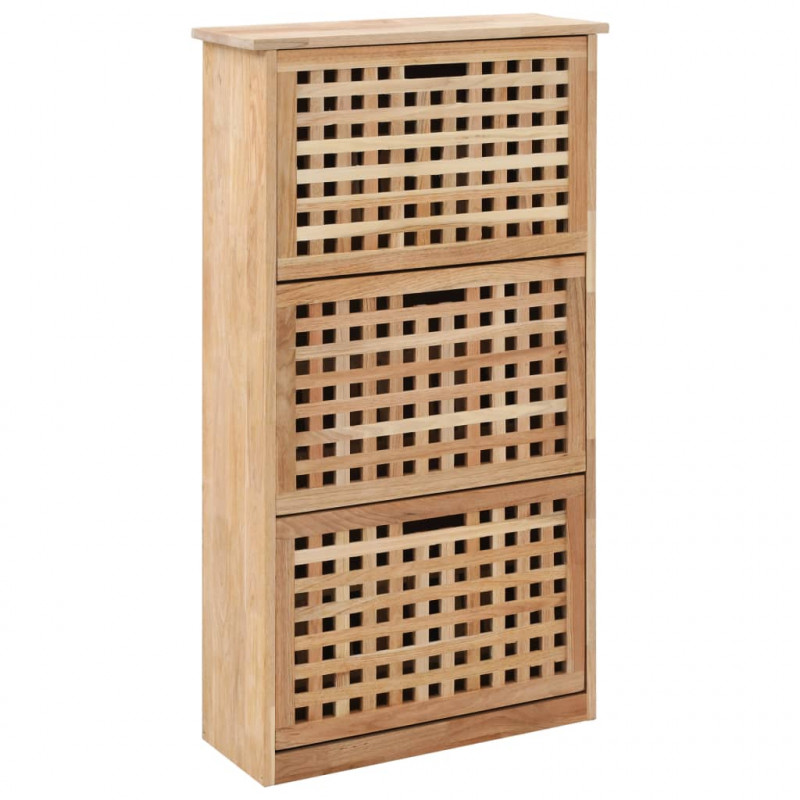Szafka na buty, 55x20x104 cm, lite drewno orzecha włoskiego