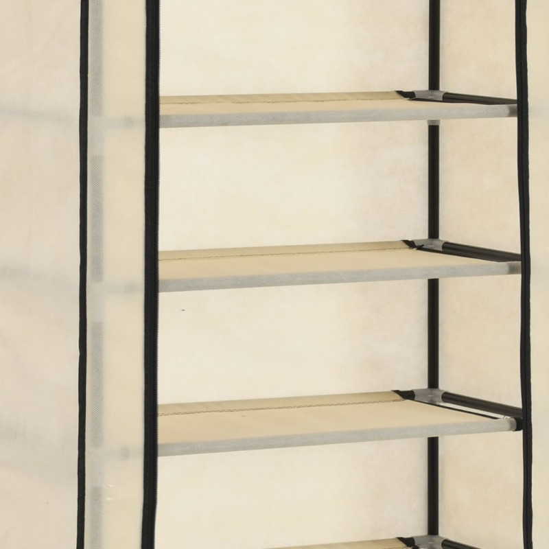 Szafka na buty z osłoną, kremowa, 57x29x162 cm, tkanina