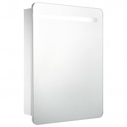 Szafka łazienkowa z lustrem i LED, 60 x 11 x 80 cm