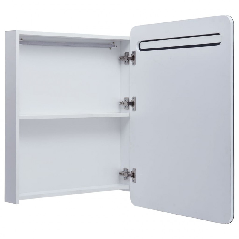 Szafka łazienkowa z lustrem i LED, 60 x 11 x 80 cm