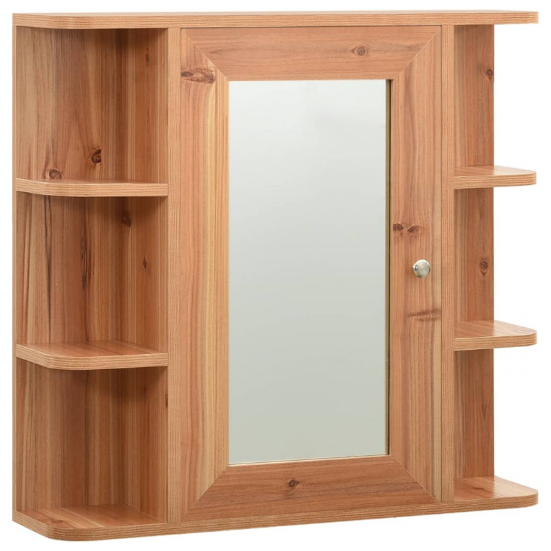 Szafka łazienkowa z lustrem, kolor dębowy, 66x17x63 cm, MDF