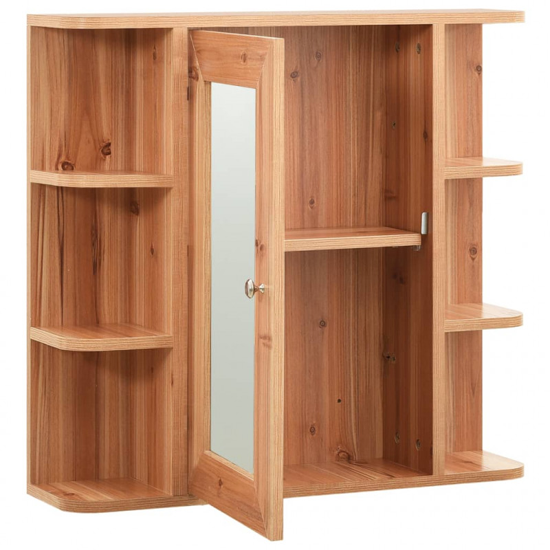 Szafka łazienkowa z lustrem, kolor dębowy, 66x17x63 cm, MDF