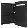 Szafka łazienkowa z lustrem, LED, czerń z połyskiem 60x11x80 cm
