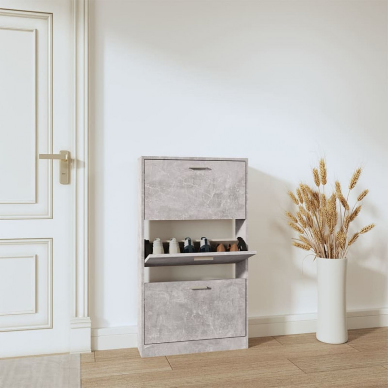 Szafka na buty, szarość betonu, 59x17x108 cm