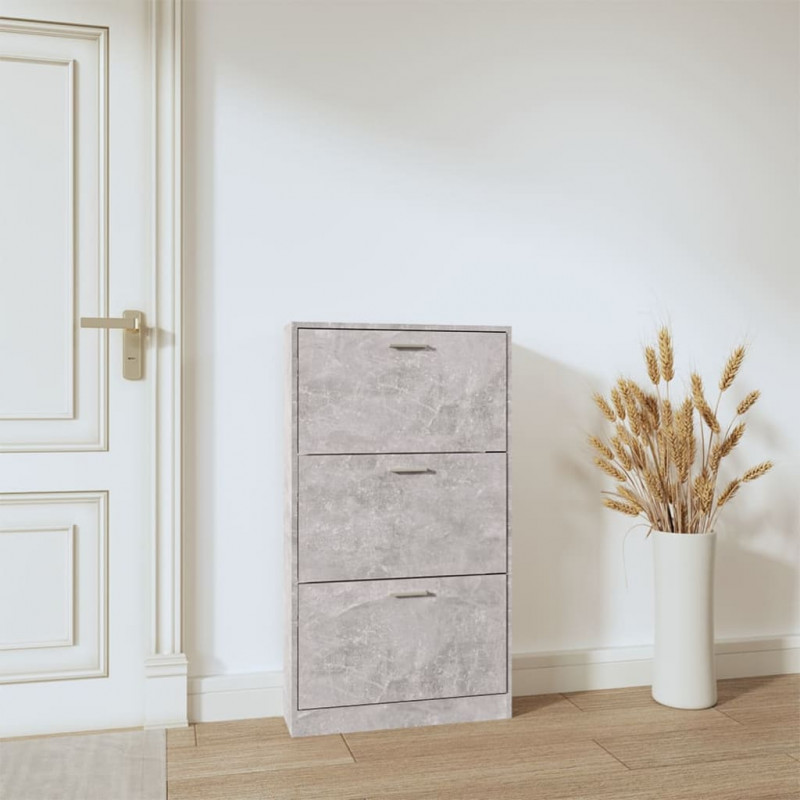 Szafka na buty, szarość betonu, 59x17x108 cm
