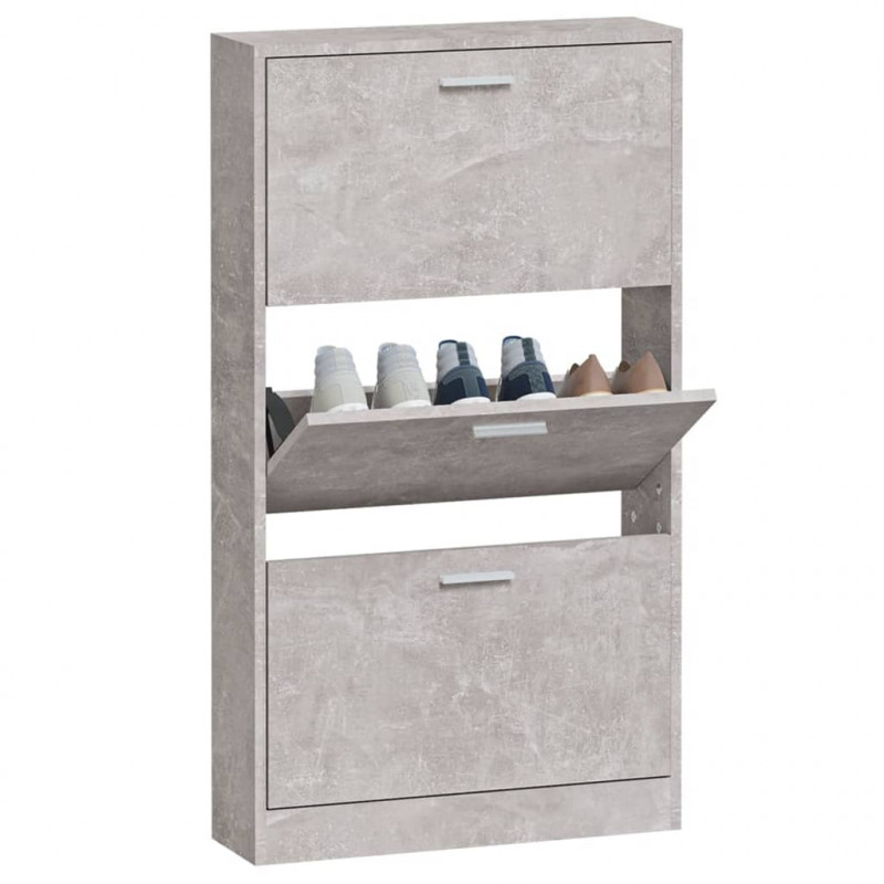 Szafka na buty, szarość betonu, 59x17x108 cm