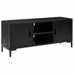 Szafka pod telewizor, czarna, 110x35x48 cm, drewno sosnowe