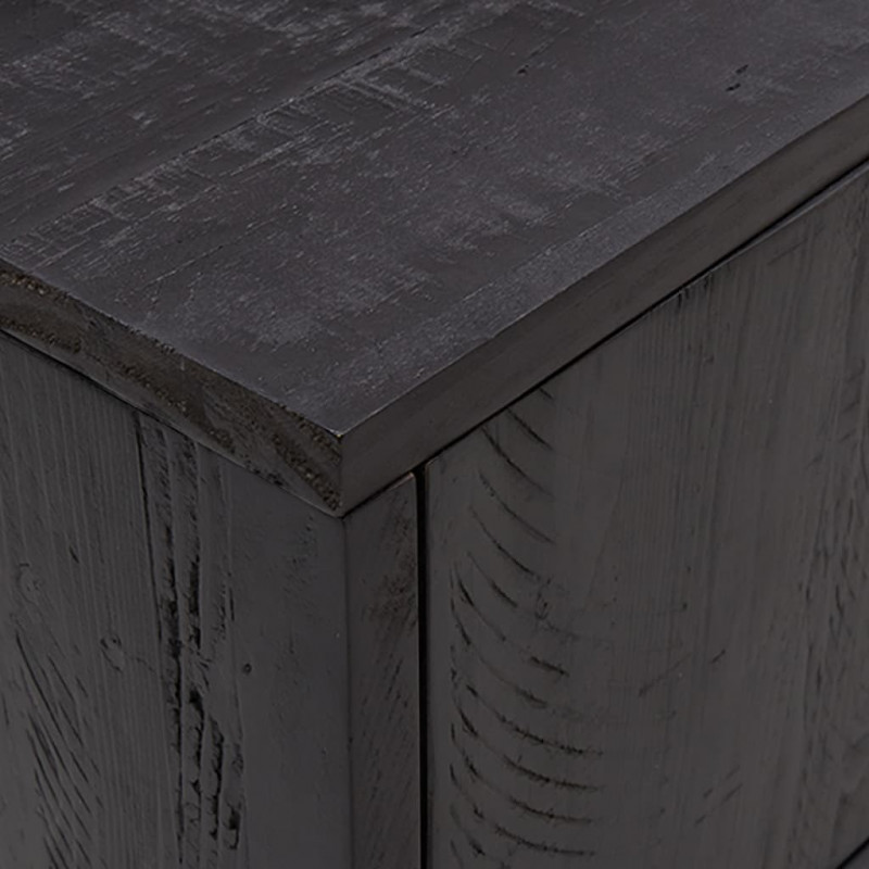 Szafka pod telewizor, czarna, 110x35x48 cm, drewno sosnowe