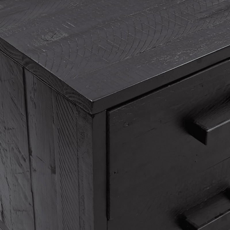Szafka do przechowywania, czarna, 110x30x45 cm, drewno sosnowe