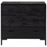 Komoda, czarna, 75x35x70 cm, lite drewno sosnowe