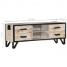 Szafka pod telewizor, 110x30x41 cm, lite drewno akacjowe