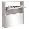 Szafka na buty, lustro i 2 szuflady, szary beton, 63x17x67 cm