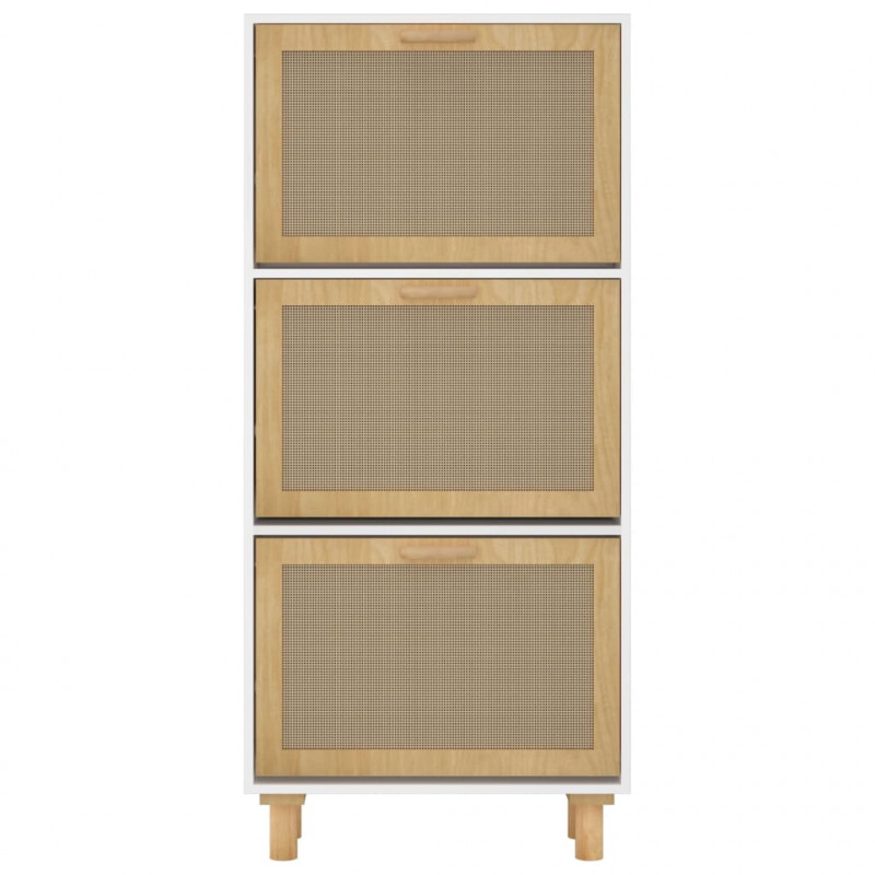 Szafka na buty, biała, 52x25x115 cm, materiał drewnopochodny