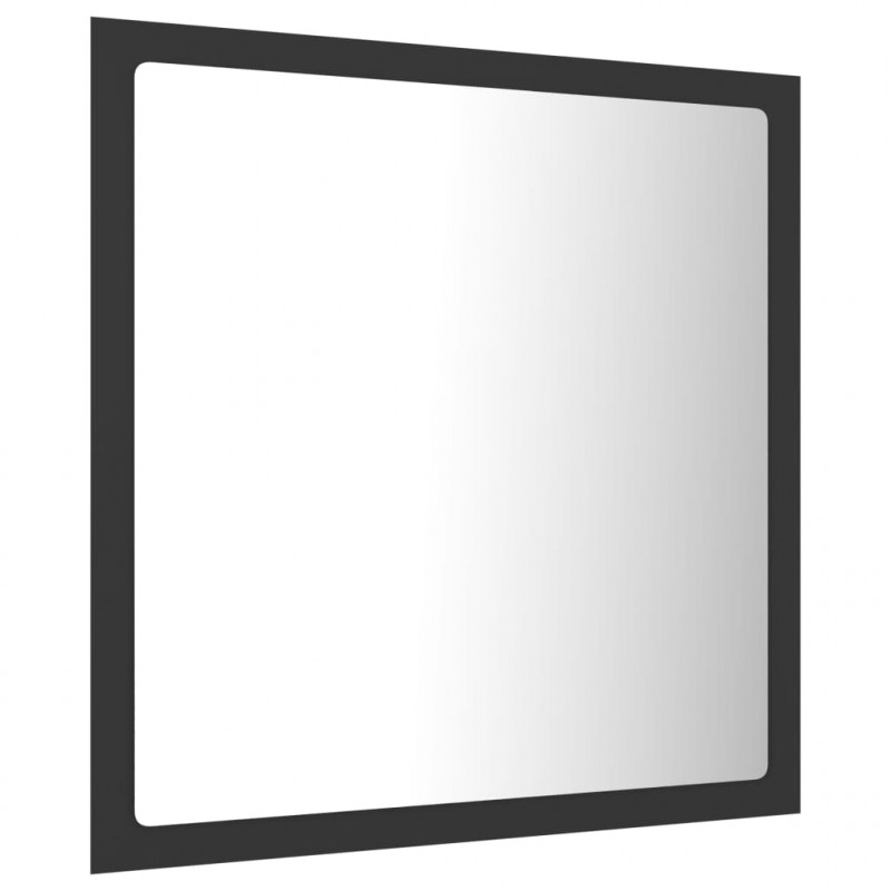 Lustro łazienkowe LED, szare, 40x8,5x37cm, akryl