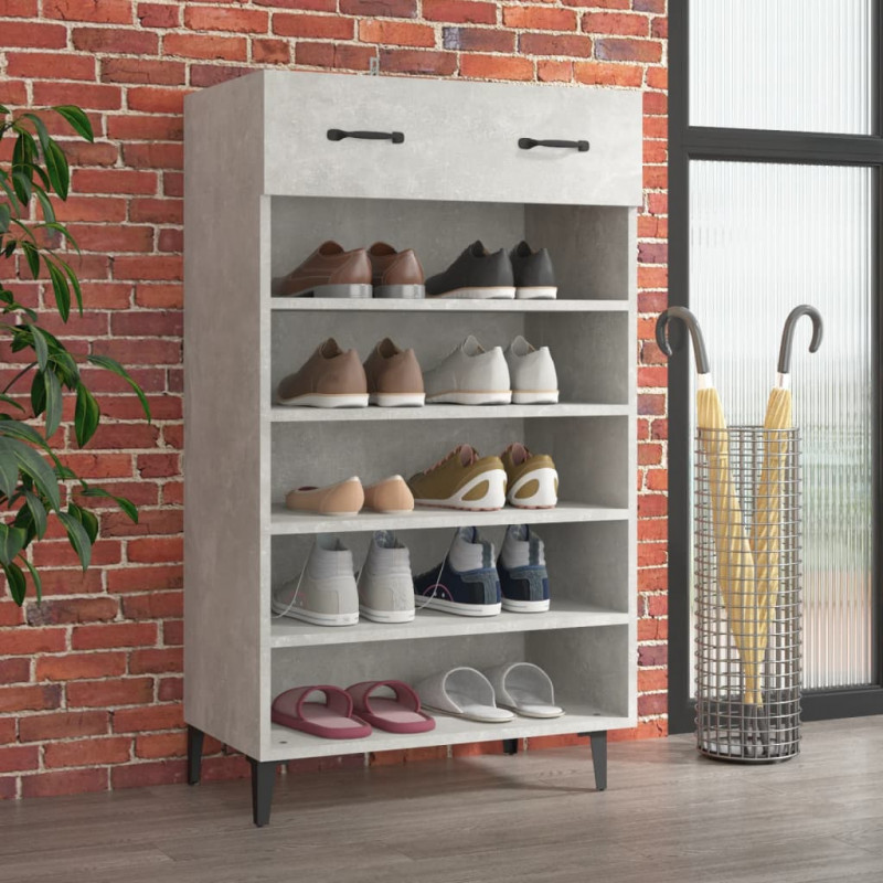 Szafka na buty, szarość betonu, 60x35x105 cm
