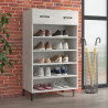 Szafka na buty, szarość betonu, 60x35x105 cm
