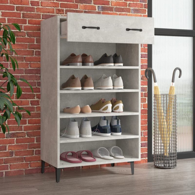 Szafka na buty, szarość betonu, 60x35x105 cm