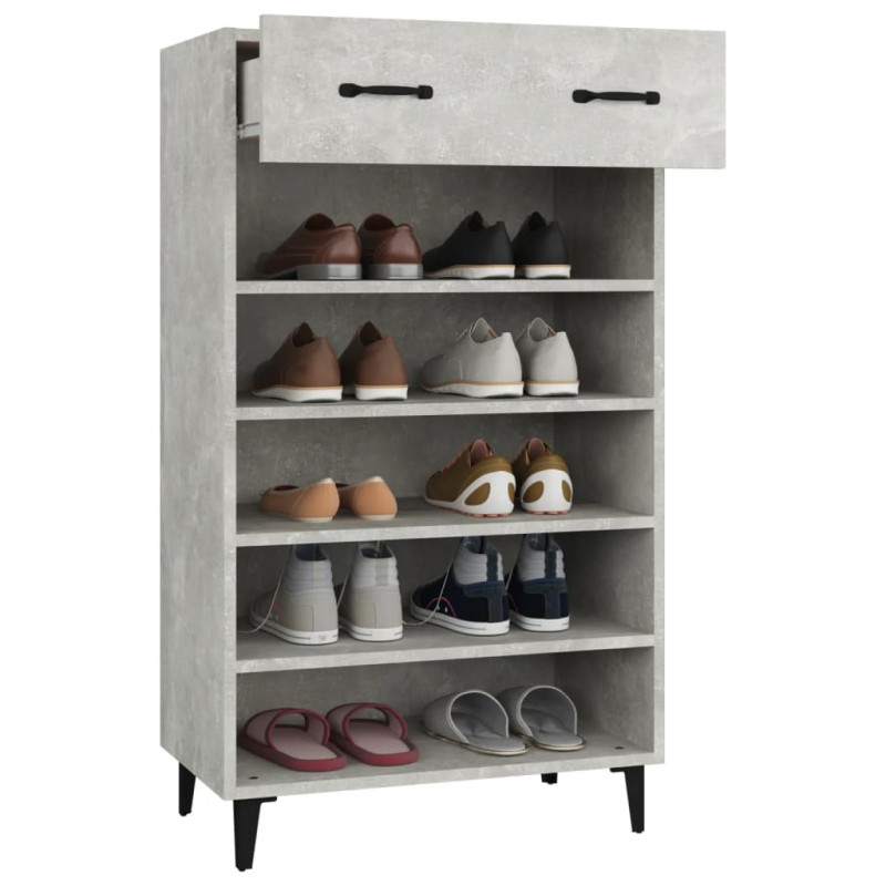 Szafka na buty, szarość betonu, 60x35x105 cm