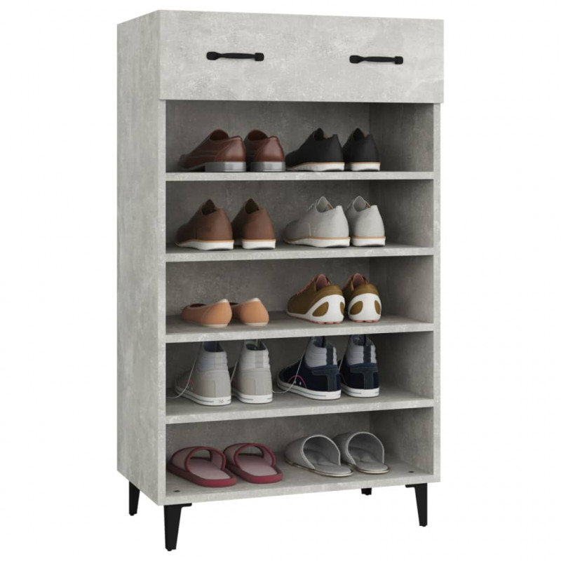 Szafka na buty, szarość betonu, 60x35x105 cm
