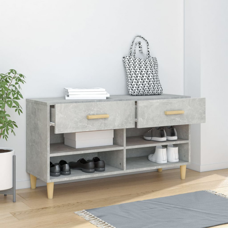 Szafka na buty, szarość betonu, 102x35x55 cm