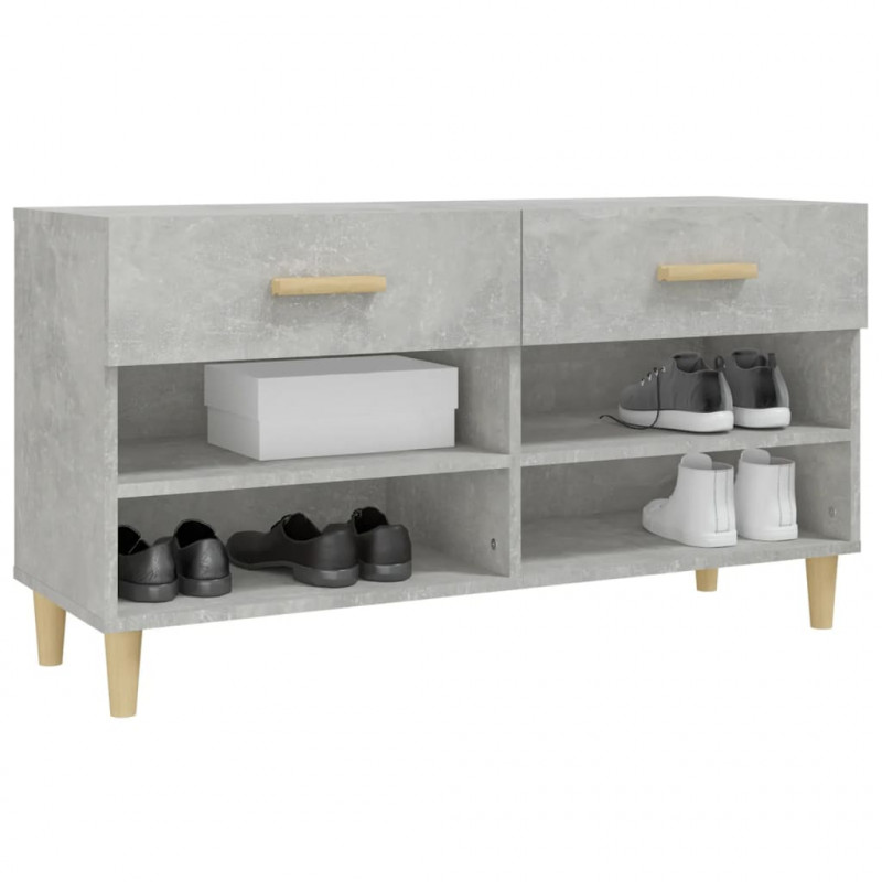 Szafka na buty, szarość betonu, 102x35x55 cm