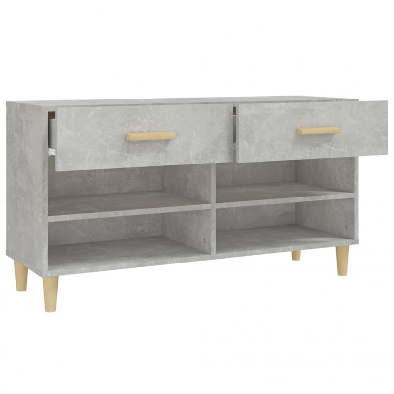 Szafka na buty, szarość betonu, 102x35x55 cm