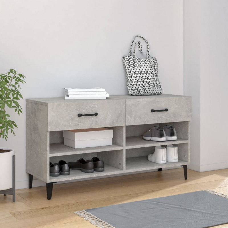 Szafka na buty, szarość betonu, 102x35x55 cm