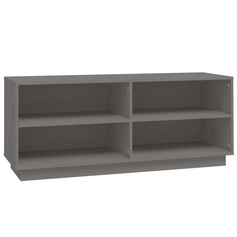 Szafka na buty, szara, 110x34x45 cm, lite drewno sosnowe