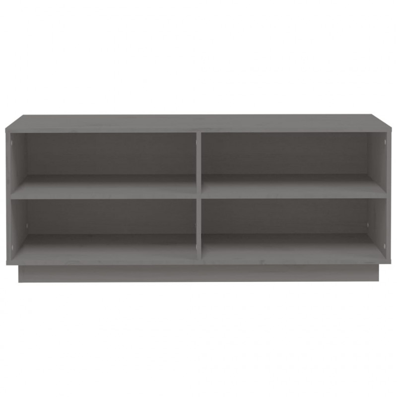 Szafka na buty, szara, 110x34x45 cm, lite drewno sosnowe