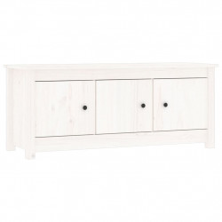 Szafka na buty, biała, 110x38x45,5 cm, lite drewno sosnowe