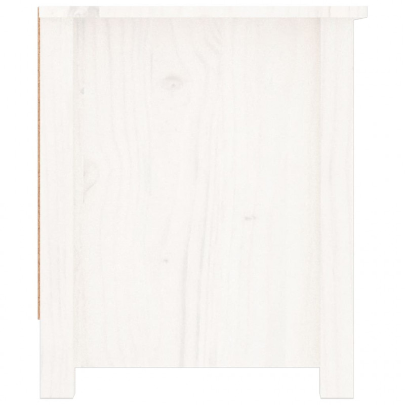 Szafka na buty, biała, 110x38x45,5 cm, lite drewno sosnowe