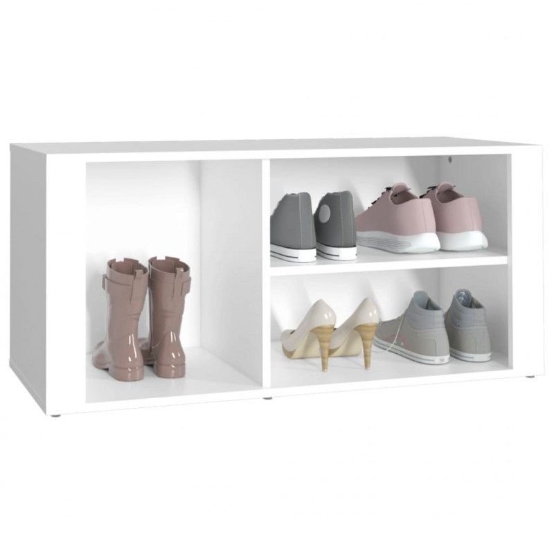 Półka na buty, biała, 100x35x45 cm, materiał drewnopochodny