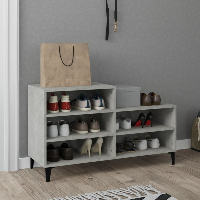 Szafka na buty, szarość betonu, 102x36x60 cm