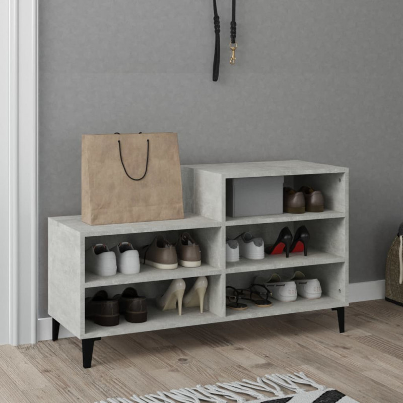 Szafka na buty, szarość betonu, 102x36x60 cm