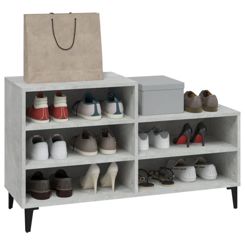 Szafka na buty, szarość betonu, 102x36x60 cm